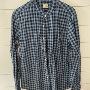 J Crew Collarless Button Down